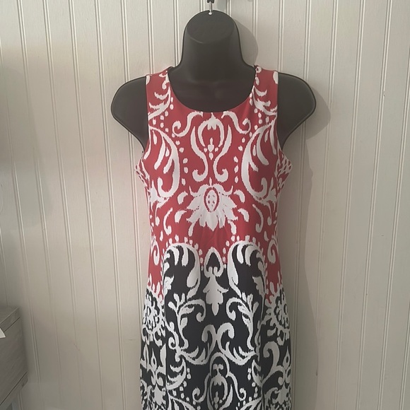 Like New! Charter Club Red and Black Patterned Sleeveless Dress sz XS - Picture 4 of 10